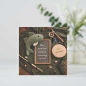 魚釣り素朴をテーマにした妊娠の発表 招待状 (スタンド正面)