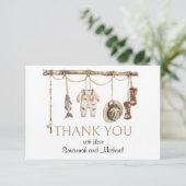 魚釣り素朴テーマベビーシャワー サンキューカード (スタンド正面)