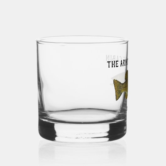 魚釣り素朴ファミリーキャビンパーソナライズされた ウイスキーグラス (右)
