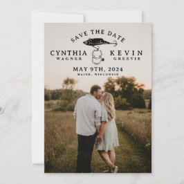 魚釣り素朴ルアーリングや輪ウェディング日付を保存 セーブザデート