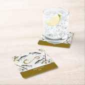 魚釣り結婚をテーマにした魚釣り愛好家紙 スクエアペーパーコースター (インサイチュ)