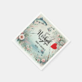 魚釣り結婚愛好家のロッドと花 スタンダードカクテルナプキン (角)