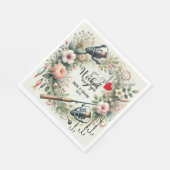 魚釣り結婚愛好家のロッドと花 スタンダードランチョンナプキン (角)