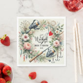 魚釣り結婚愛好家のロッドと花 スタンダードランチョンナプキン (インサイチュ)