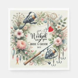 魚釣り結婚愛好家のロッドと花 スタンダードランチョンナプキン