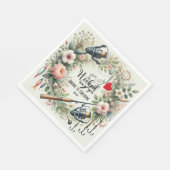 魚釣り結婚愛好家のロッドと花 スタンダードランチョンナプキン (角)