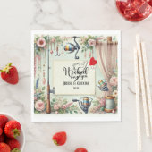 魚釣り結婚愛好家のロッドと花 スタンダードランチョンナプキン (インサイチュ)