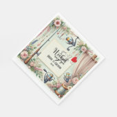 魚釣り結婚愛好家のロッドと花 スタンダードランチョンナプキン (角)