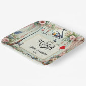 魚釣り結婚愛好家のロッドと花 ペーパープレート (傾斜あり)