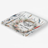 魚釣り結婚愛好家のロッドと花 ペーパープレート (傾斜あり)