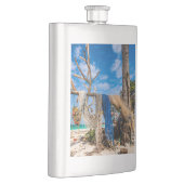 魚釣り網がビーチ上で乾燥 フラスク (右)