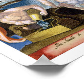 魚釣り網を使った浅瀬のプレート96 ポスター (角)