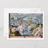 魚釣り網を使った浅瀬のプレート96 ポストカード (正面/裏面)