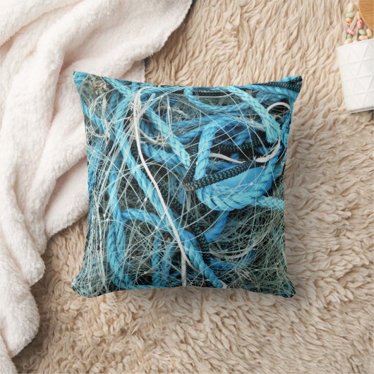 魚釣り網 クッション (ブランケット)