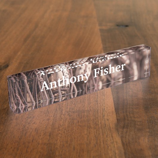 魚釣り網 デスクネームプレート (側面)