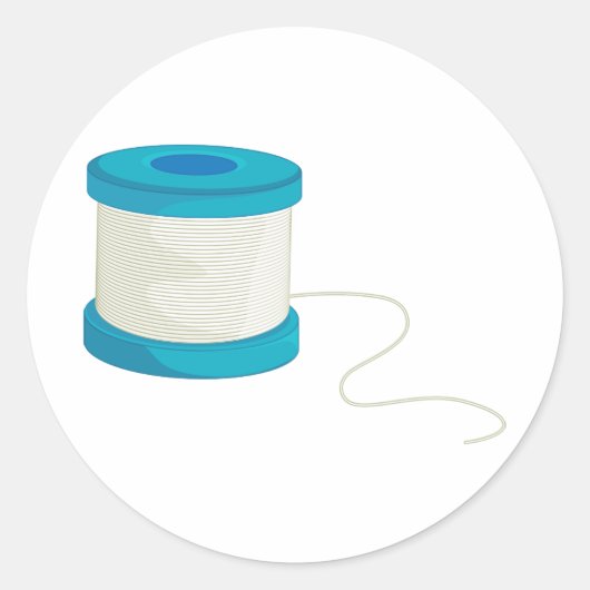 魚釣り線スタンプ ラウンドシール (正面)