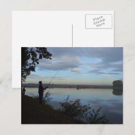 魚釣り美しい ポストカード (正面/裏面)