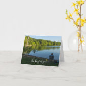 魚釣り考えるの朝 カード (黄色い花)