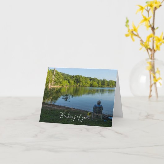 魚釣り考えるの朝 カード (黄色い花)