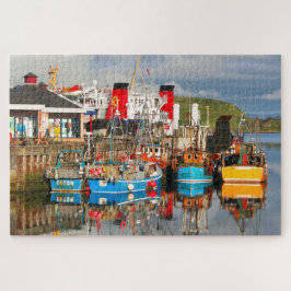 魚釣り船とフェリー、大番、スコットランド ジグソーパズル