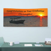 魚釣り船のパーソナライズされた卒業又は退職 横断幕 (トレードショー)