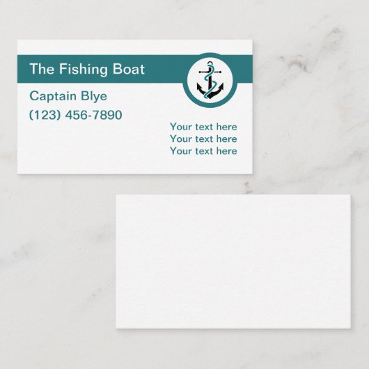 魚釣り船長モダン 名刺 (正面/裏面)