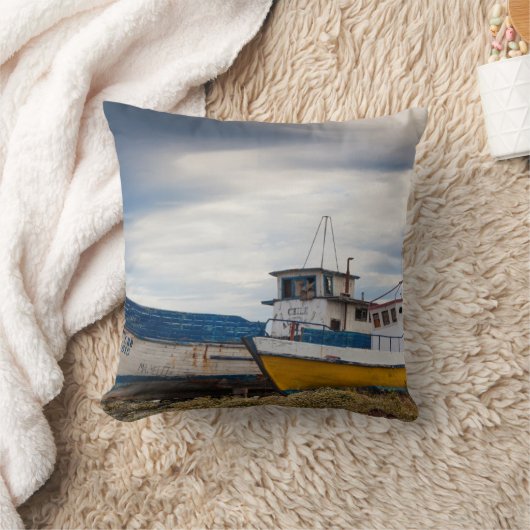 魚釣り船 クッション (ブランケット)