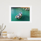 魚釣り船 ポスター (キッチン)