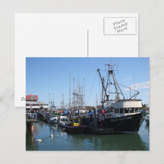 魚釣り船 ポストカード (正面/裏面)
