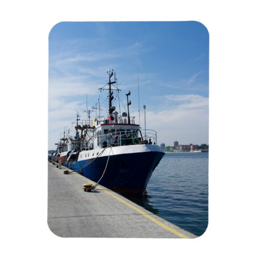 魚釣り船 マグネット (縦)