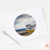 魚釣り船 ラウンドシール (封筒)