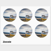 魚釣り船 ラウンドシール (シート)