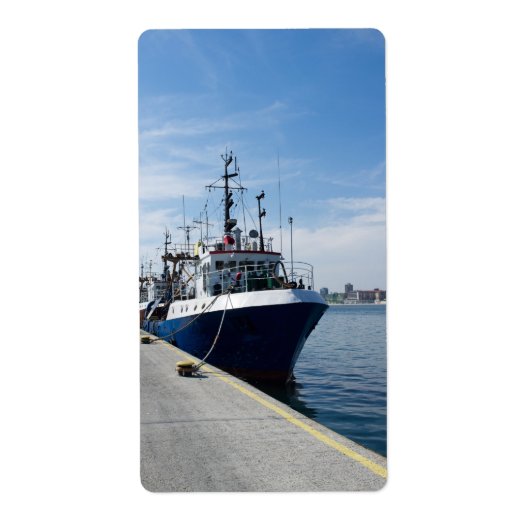 魚釣り船 ラベル (正面)