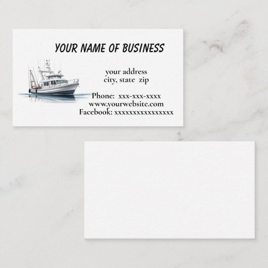 魚釣り船 名刺 (正面/裏面)
