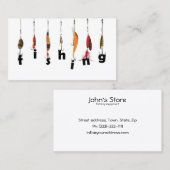 魚釣り装置のシンプルで白い名刺 名刺 (正面/裏面)