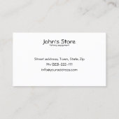 魚釣り装置のシンプルで白い名刺 名刺 (裏面)