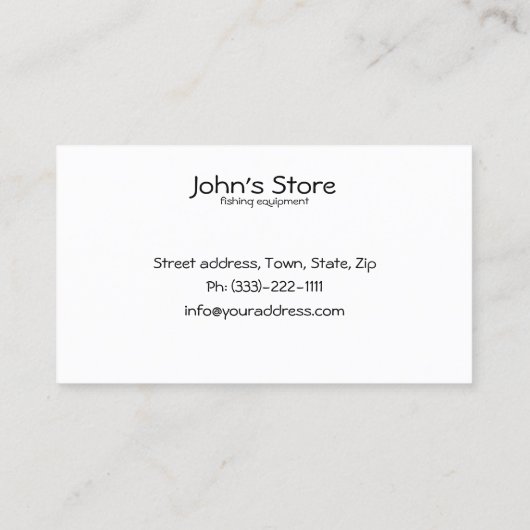 魚釣り装置のシンプルで白い名刺 名刺 (裏面)