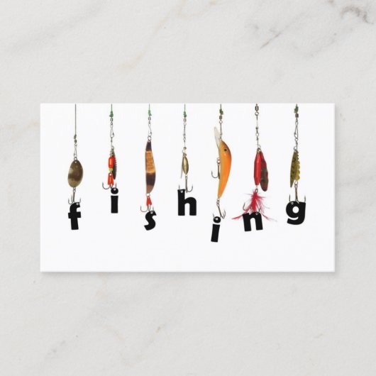 魚釣り装置のシンプルで白い名刺 名刺 (正面)