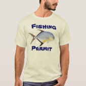 魚釣り許可 Tシャツ (正面)