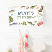 魚釣り誕生日の背景の一般的なバナー 横断幕 (インサイチュ)