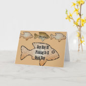 魚釣り誕生日は兄の誕生日、4匹の魚が前にいる。 カード (黄色い花)