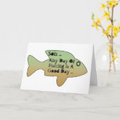 魚釣り誕生日は息子さん。 カード (黄色い花)