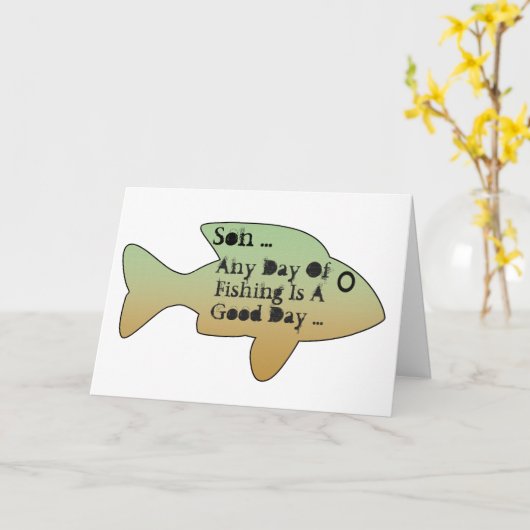 魚釣り誕生日は息子さん。 カード (黄色い花)