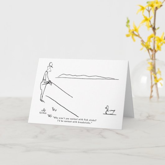魚釣り誕生日カーおもしろいド漁師フィッシュジョーク カード (黄色い花)