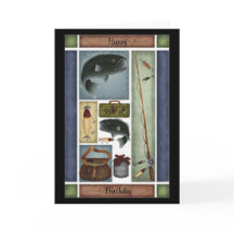 魚釣り誕生日カード