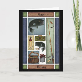 魚釣り誕生日カード カード