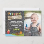 魚釣り誕生日サンキューカード魚釣りパーティー サンキューカード (正面)