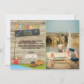 魚釣り誕生日サンキューカード魚釣りパーティー サンキューカード (正面)