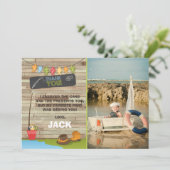 魚釣り誕生日サンキューカード魚釣りパーティー サンキューカード (スタンド正面)