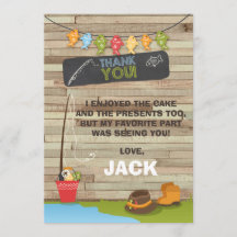 魚釣り誕生日サンキューカード魚釣りパーティー